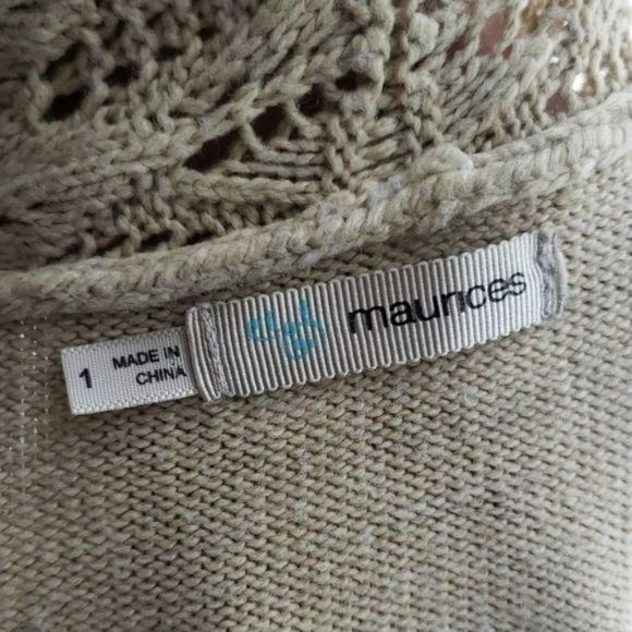 Maurices Women's Brown Tan Drape Short Sleeve Duster Cardigan Size 1 XL - Picture 2 of 6